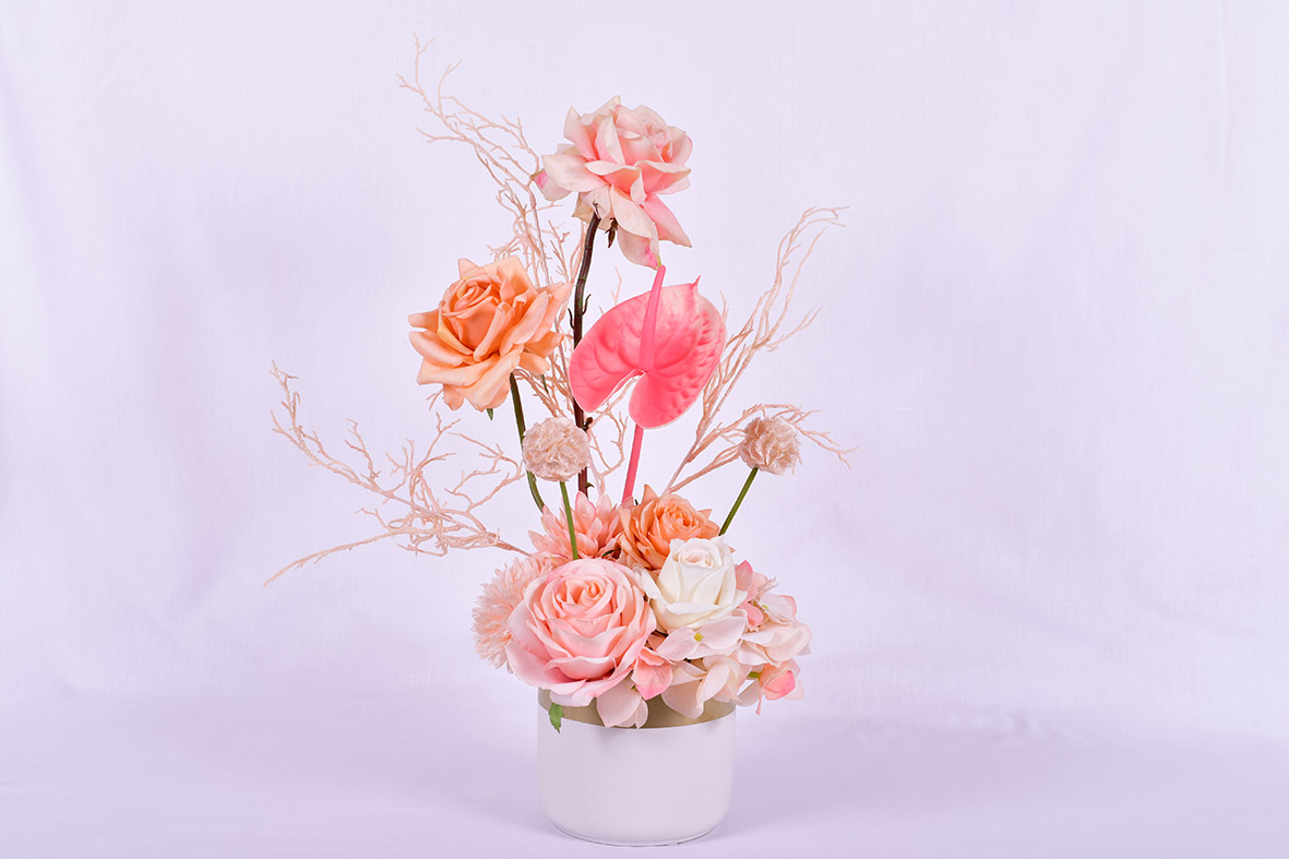 peach artificial flower arrangement Sydney