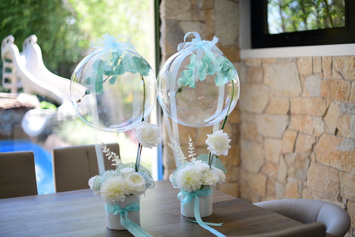 balloon and flower centerpieces