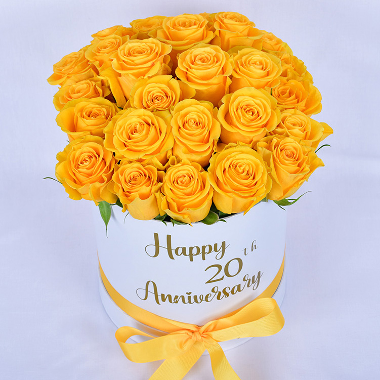 Personalised Rose Box Sydney Delivered - Yellow Roses